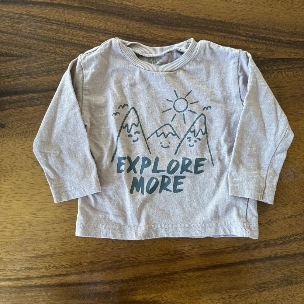 Little Planet 'Explore More' Long Sleeve Mauve Pink Tee 12M